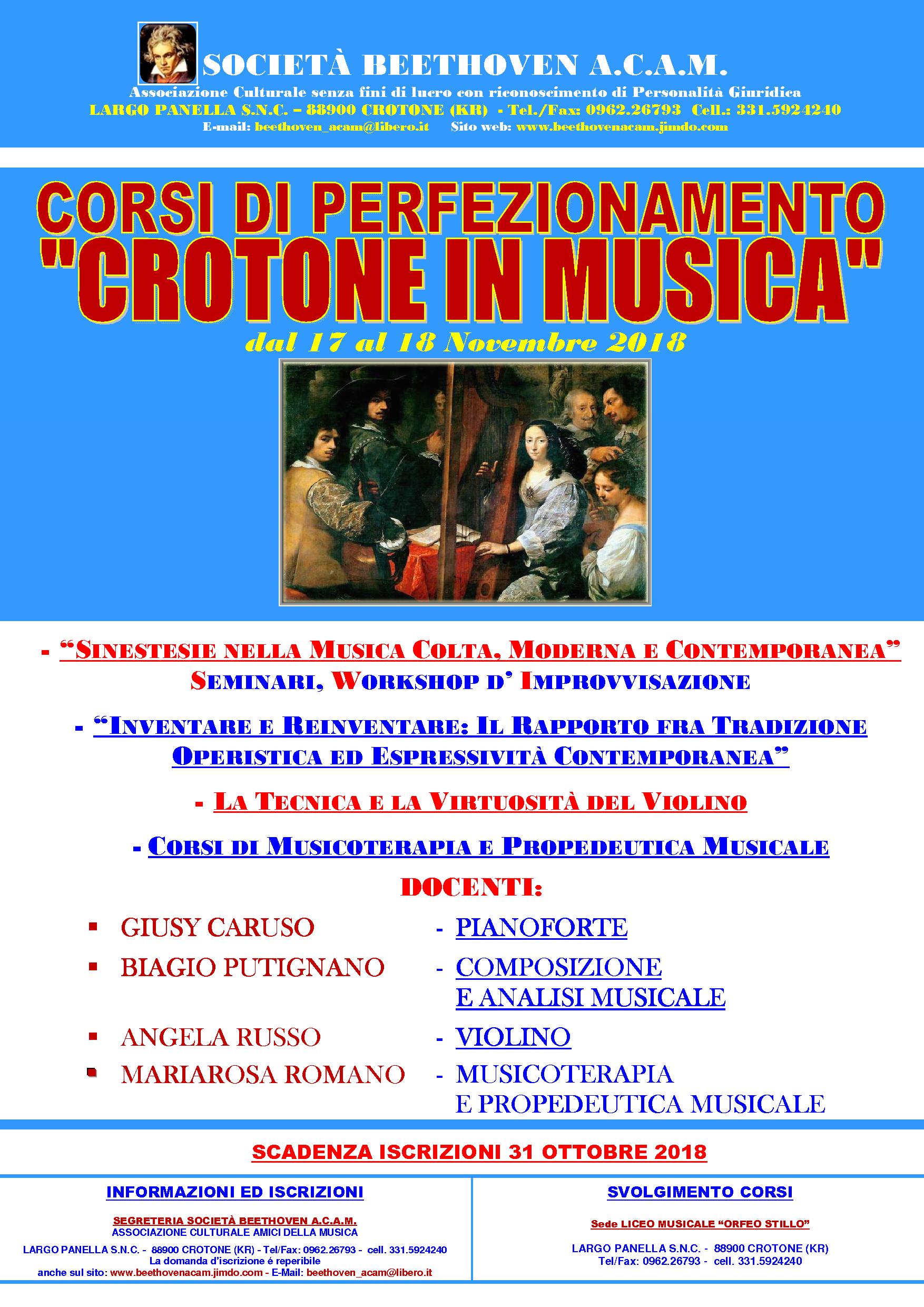 CORSI Crotone in Musica 2018 Locandina 2