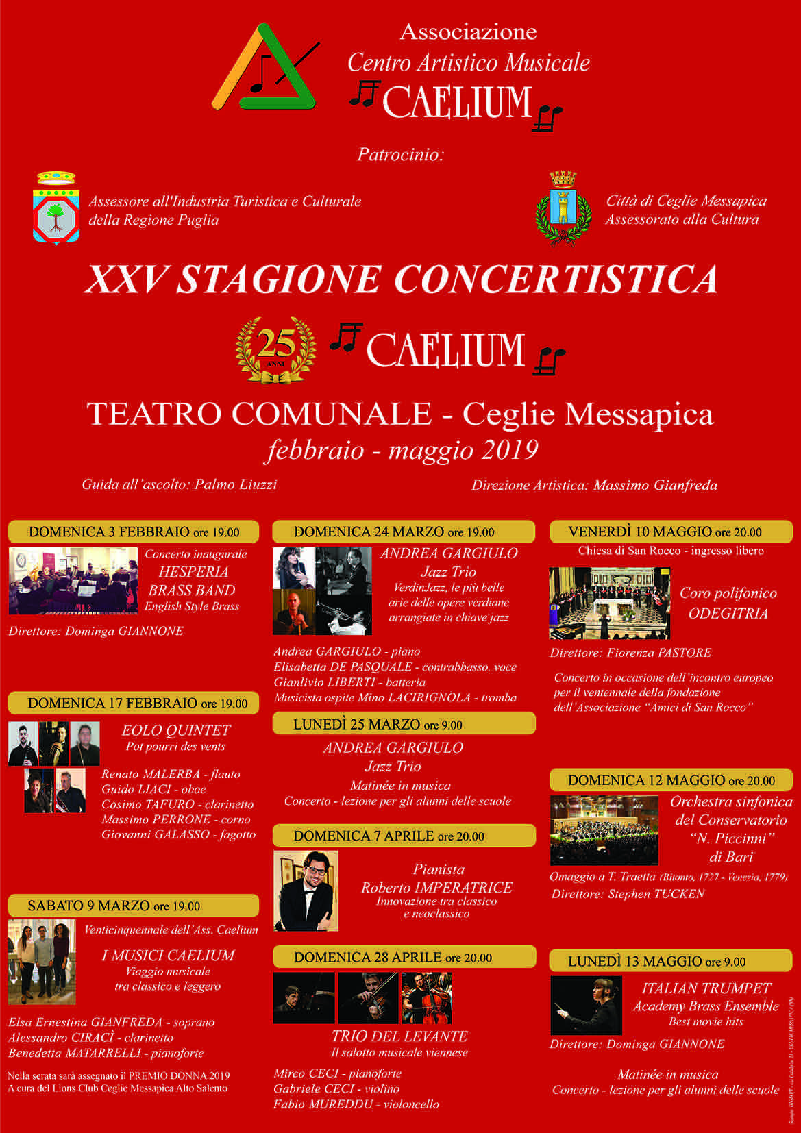 Cartellone XXV Stagione Concertistica Caelium