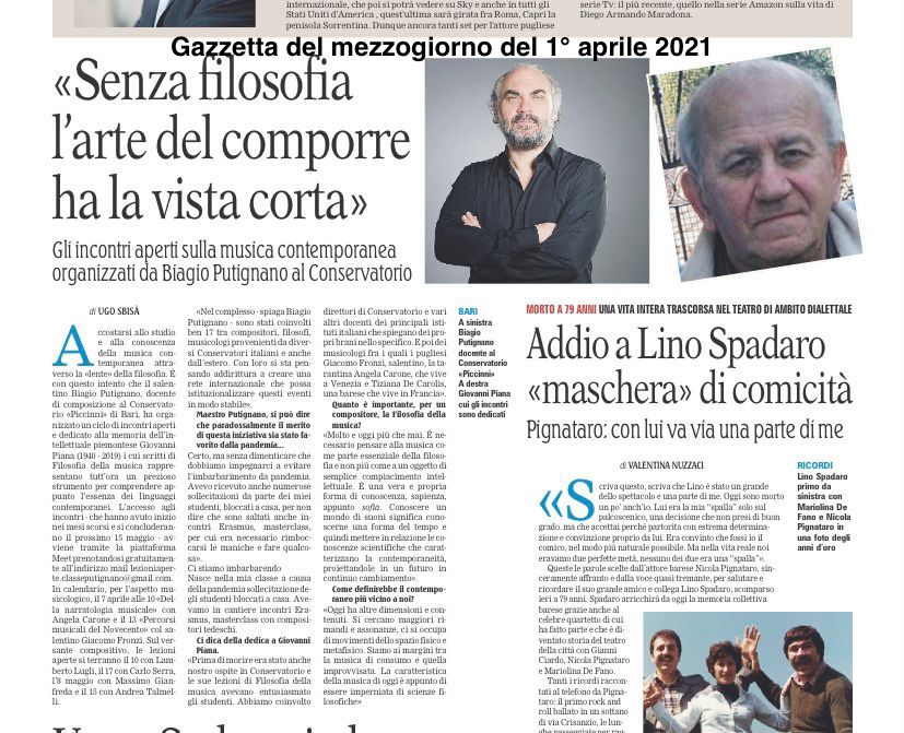 Gazzetta del Mezzogiorno 1aprile21