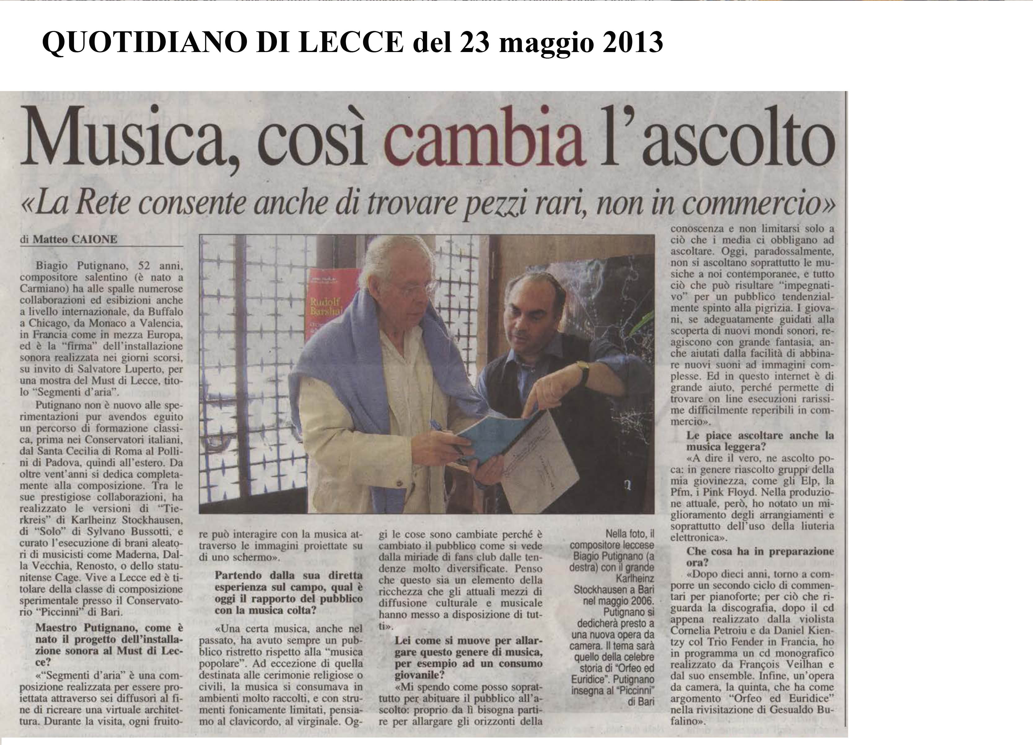 intervista quotidiano 23maggio2013